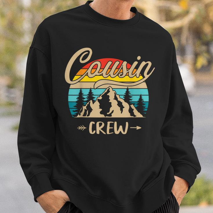 Cousin Crew Camping Sunset Summer Camp Retro Matching Trip Sweatshirt Gifts for Him