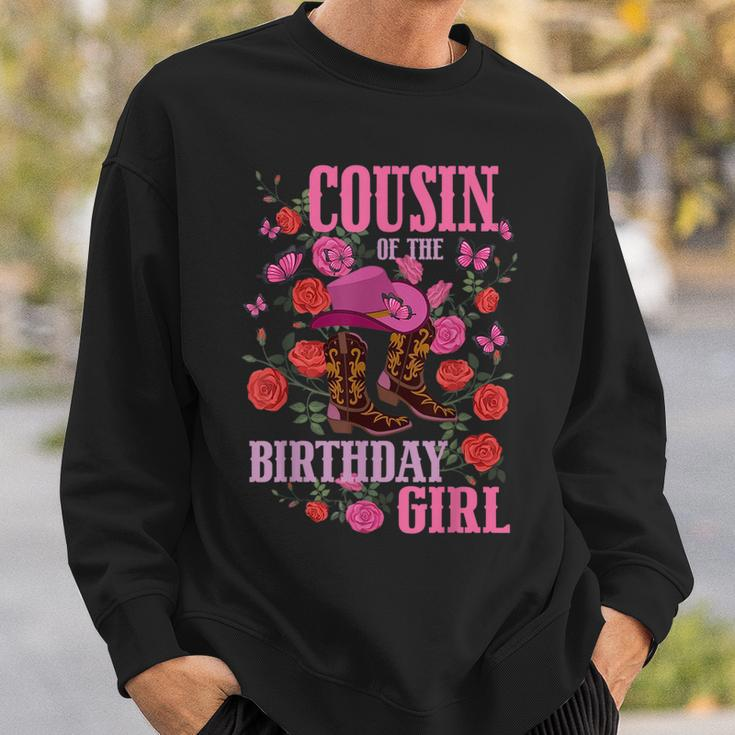 Cousin Of The Birthday Girl Cowgirl Boots Pink Matching Sweatshirt Gifts for Him