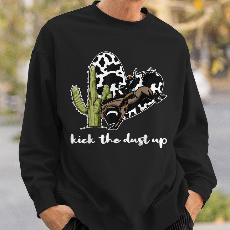 Cowboy Cactus Buffalo Western Cowgirl Black Sweatshirt Gifts for Him