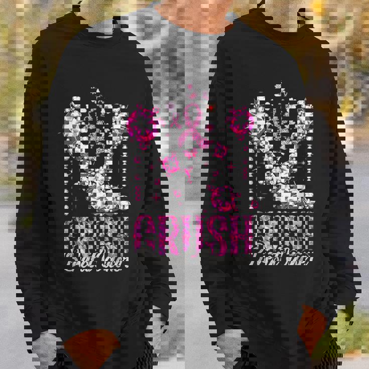 Crush Breast Cancer Pink Bling High Heels Ribbon Sweatshirt Gifts for Him