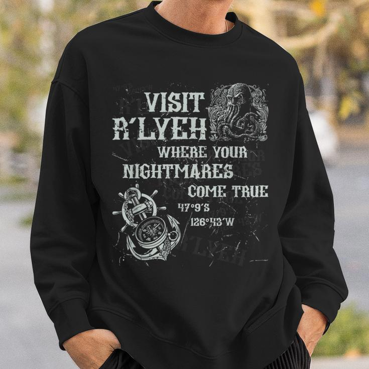 Cthulhu Visit R'lyeh Coordinates Cosmic Horror Cthulhu Horror Sweatshirt Gifts for Him
