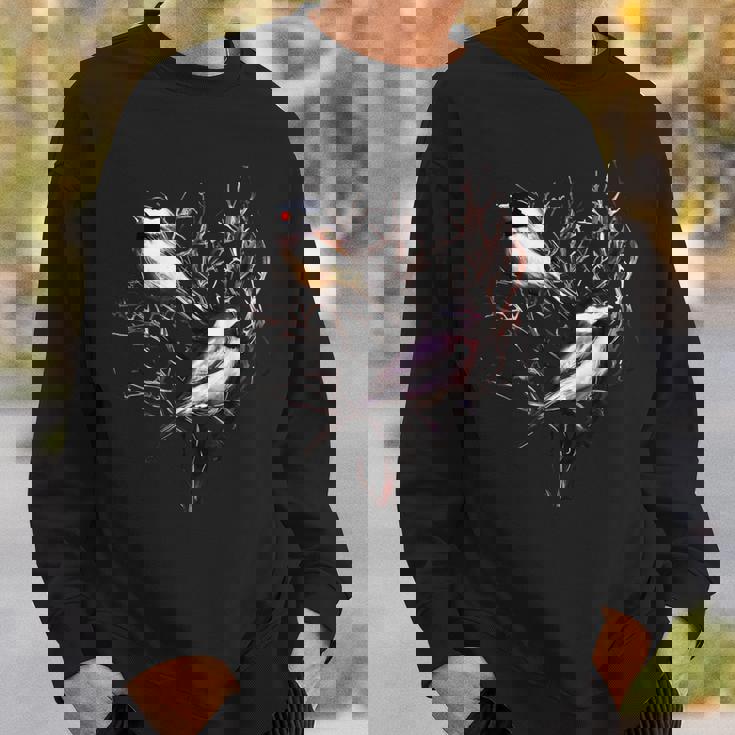 Cute Black Capped Chickadees In Branches Sweatshirt Gifts for Him