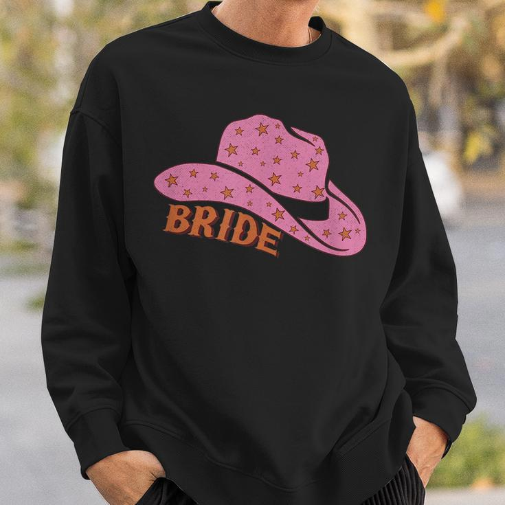 Cute Bridesmaid Bachelorette Party Bride Pink Cowgirl Hat Sweatshirt Gifts for Him