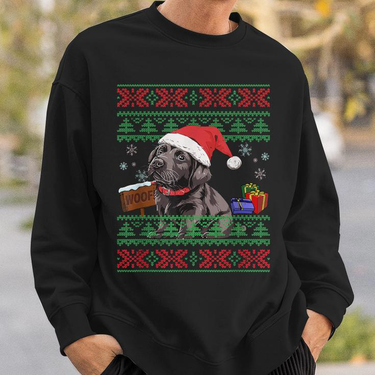 Cute Labrador Retriever Dog Santa Hat Ugly Christmas Sweater Sweatshirt Gifts for Him