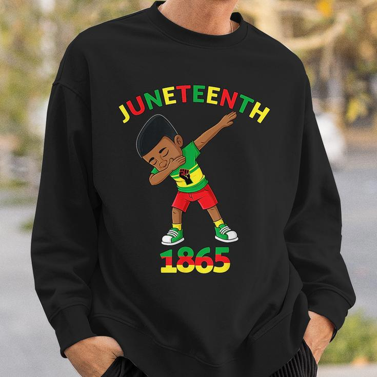 Dabbing Black King Junenth 1865 Brown Skin Boys Kids N Sweatshirt Gifts for Him
