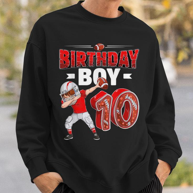 Dabbing Boy 10 Year Old American Football 10Th Birthday Sweatshirt Gifts for Him