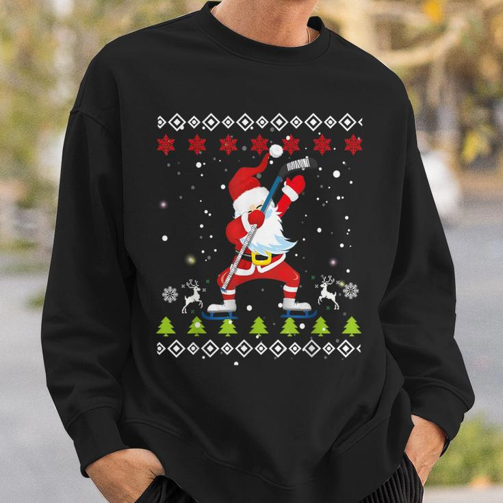 Dabbing Santa Hockey Ugly Christmas Sweater Xmas Sweatshirt Gifts for Him