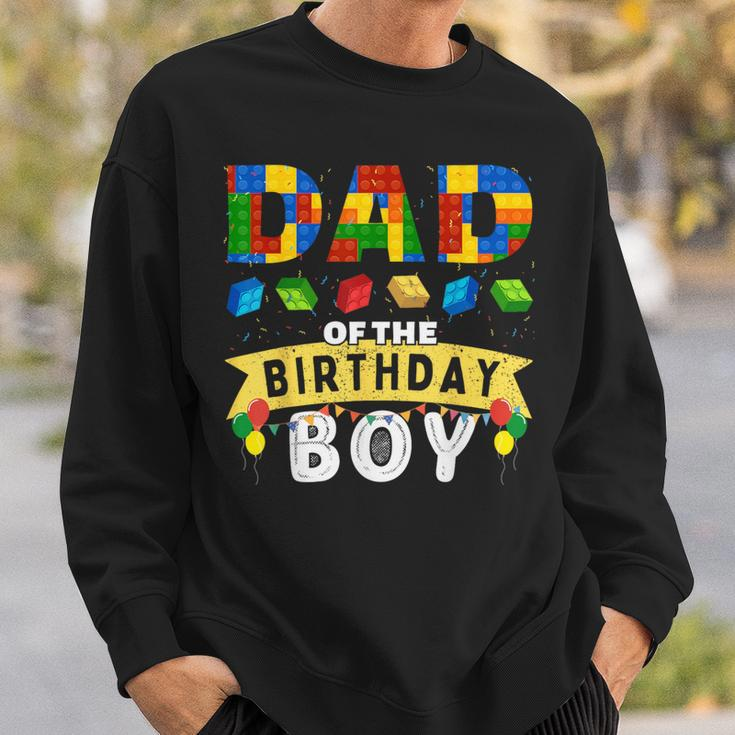 Dad Of The Birthday Boy Building Blocks Master Builder Sweatshirt Gifts for Him