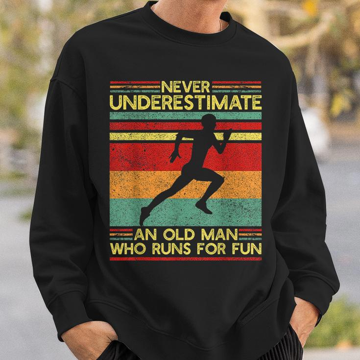 Dad Love Never Underestimate An Old Man Who Runs For Fun Sweatshirt Gifts for Him