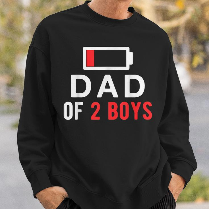 Dad Of 2 Boys Battery Low Gift From Son Fathers Day Sweatshirt Gifts for Him