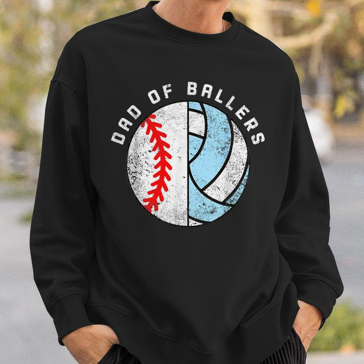 Dad Of Ballers Funny Baseball Volleyball Dad Daddy Papa Sweatshirt Gifts for Him