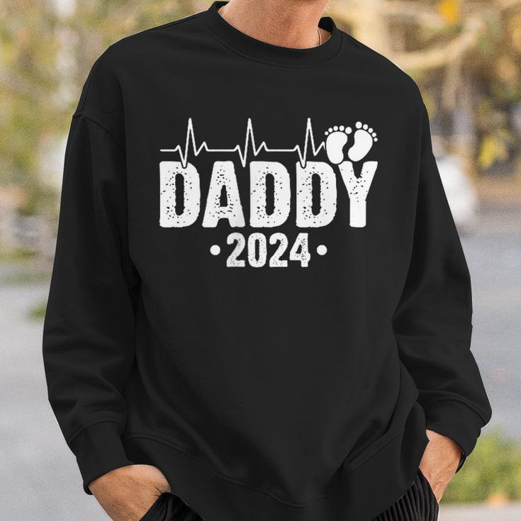 Daddy 2024 Heartbeat Daddy To Be New Dad First Time Daddy Sweatshirt Gifts for Him