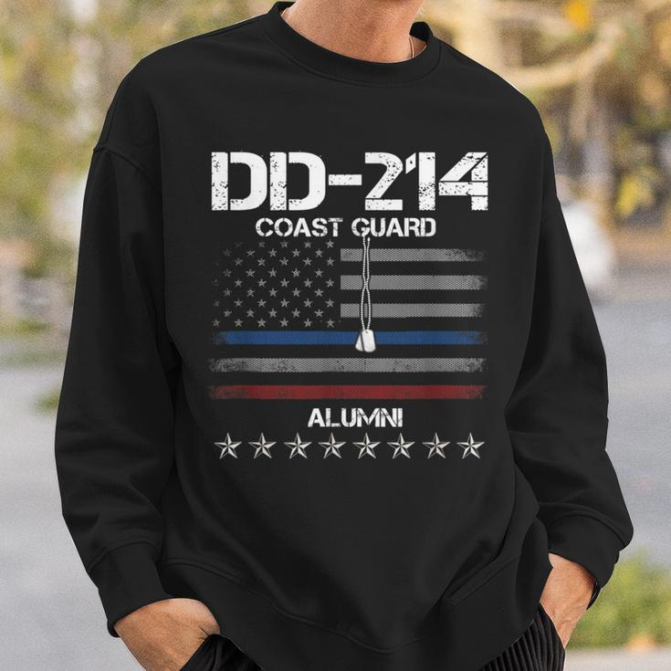 Dd214 Us Coast Guard Alumni American Flag Vintage Sweatshirt Gifts for Him