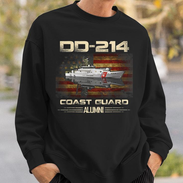 Dd214 Us Coast Guard Alumni Flag Vintage Uscg Veteran Veteran Funny Gifts Sweatshirt Gifts for Him