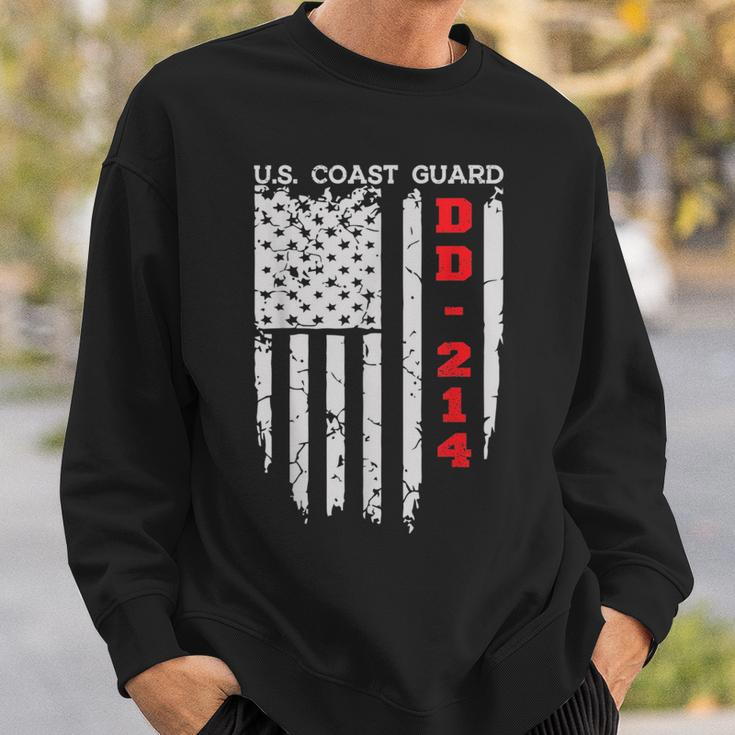 Dd214 Us Coast Guard Alumni Uscg American Flag Sweatshirt Gifts for Him