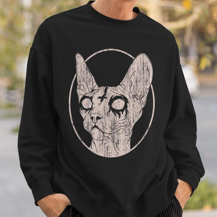 Death Metal Sphynx Cat Sweatshirt Gifts for Him