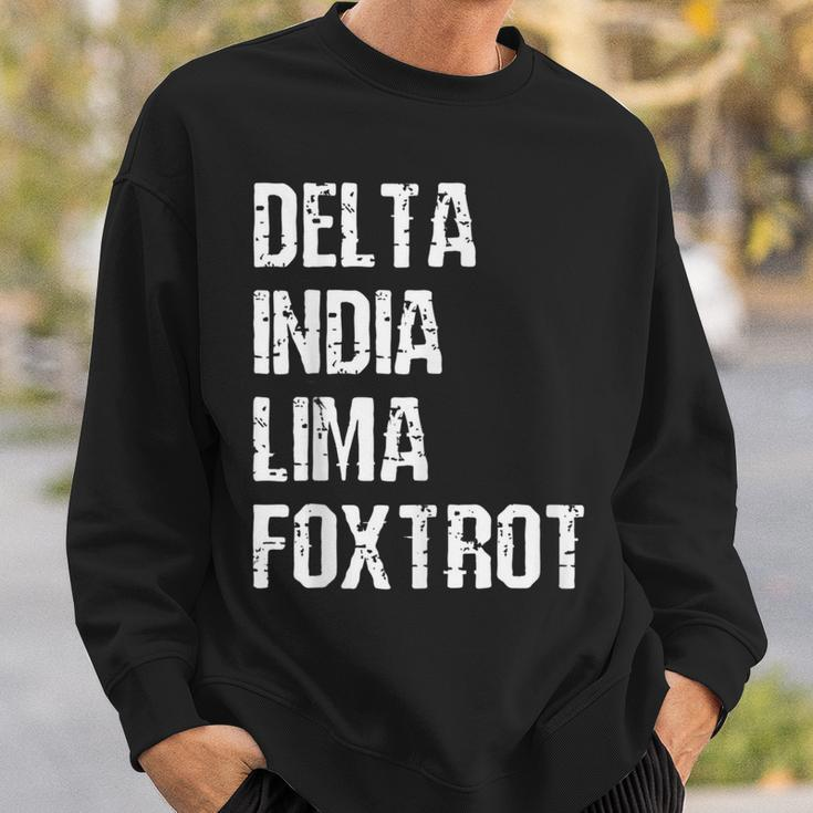 Delta India Lima Foxtrot Dilf Father Dad Funny Joking Sweatshirt Gifts for Him