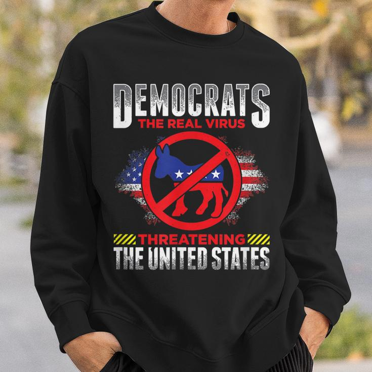 Democrats Suck Are Stupid The Real Virus Threatening The Us Sweatshirt Gifts for Him