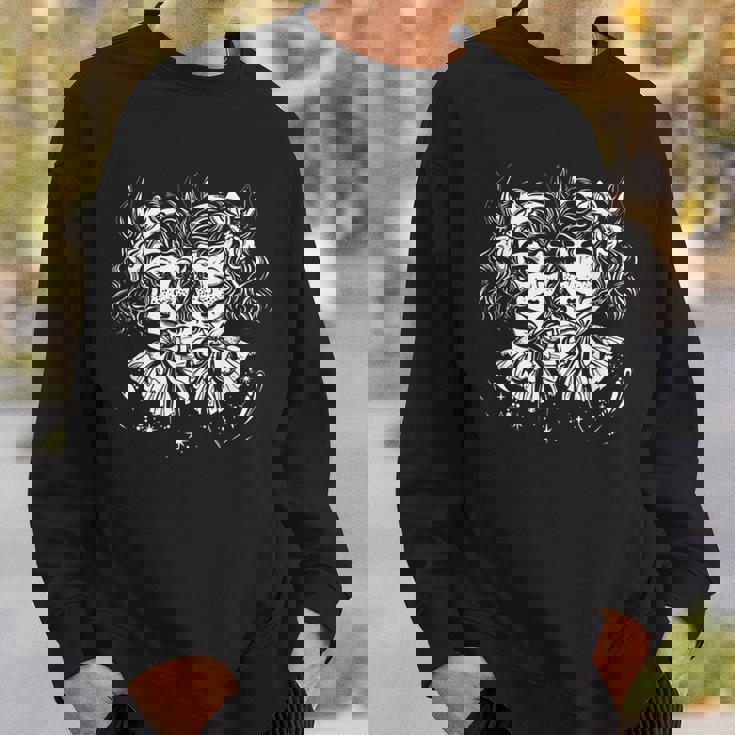 Devil Demon Twins Girl Goth Satanic Halloween Gothic Costume Halloween Funny Gifts Sweatshirt Gifts for Him