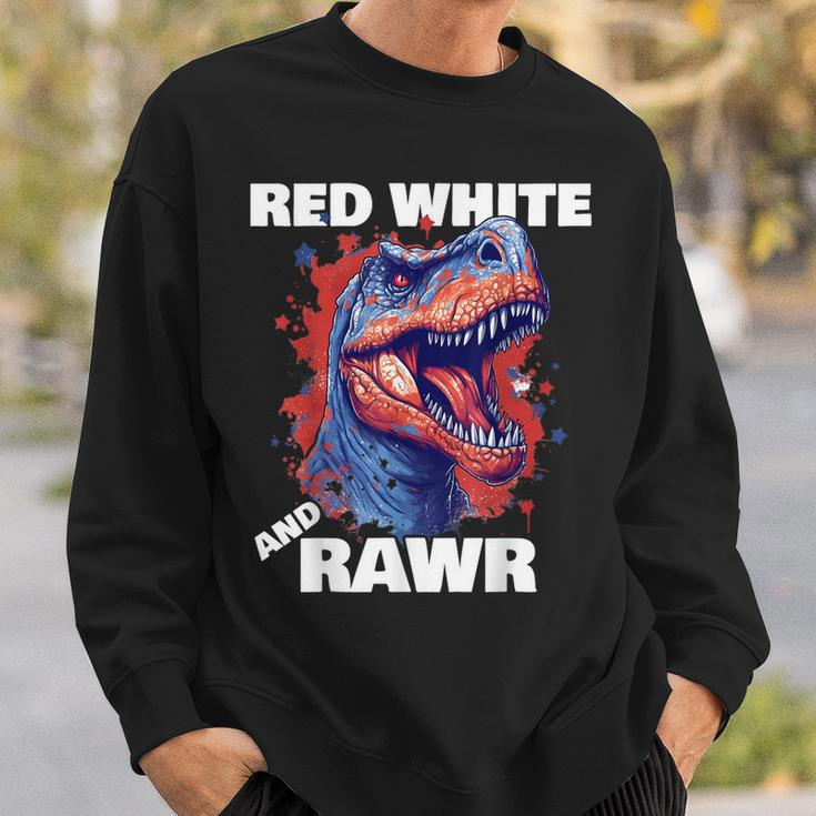Dinosaur Red White Rawr American Flag 4Th Of JulyRex Boy Sweatshirt Gifts for Him