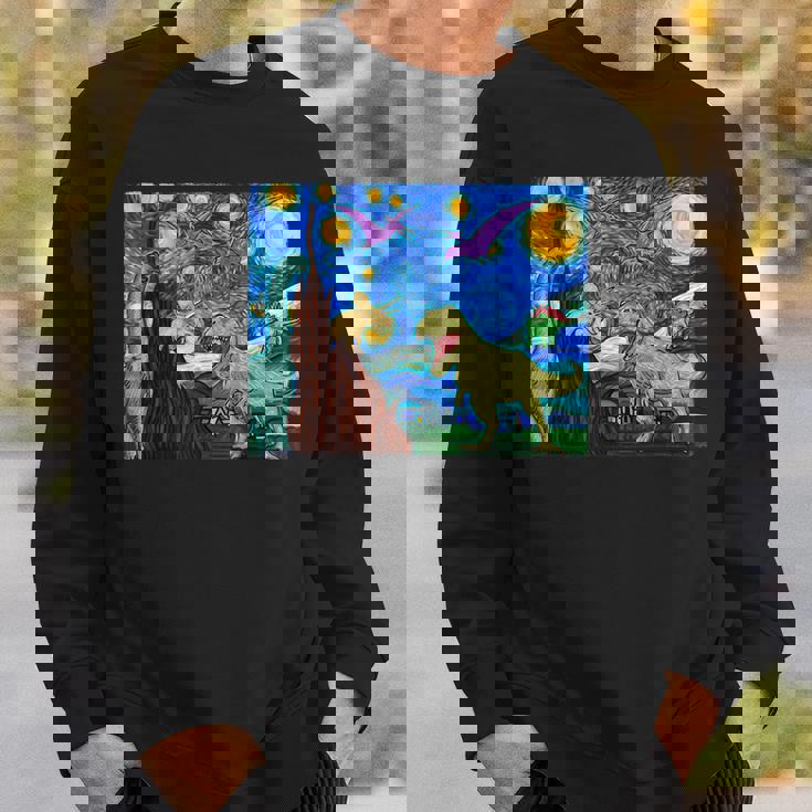Dinosaur Starry Night Dinosaurs Dinosaur Lover Sweatshirt Gifts for Him