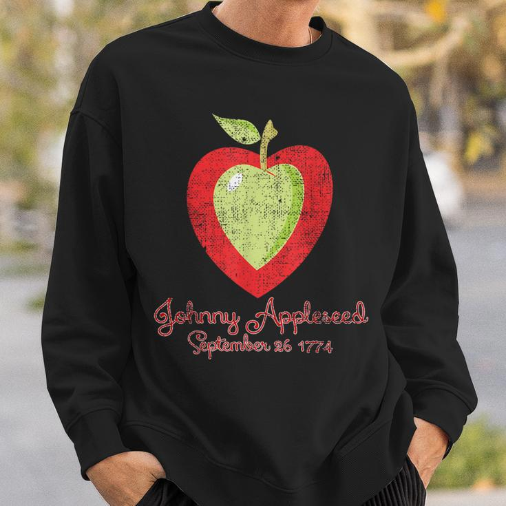Distressed Johnny Appleseed Apple Tree Farmer Orchard Sweatshirt Gifts for Him