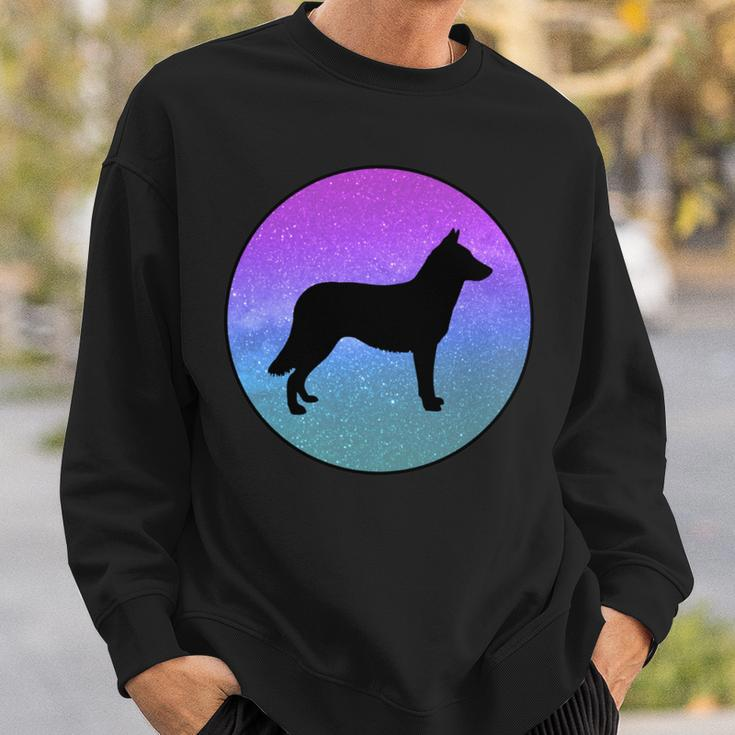 Dog Breed Lapponian Herder Dog Silhouette Space Galaxy Sweatshirt Gifts for Him
