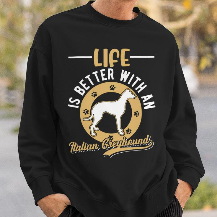 Dog Grayhound Life Is Better With An Italian Greyhound 23 Sweatshirt Gifts for Him