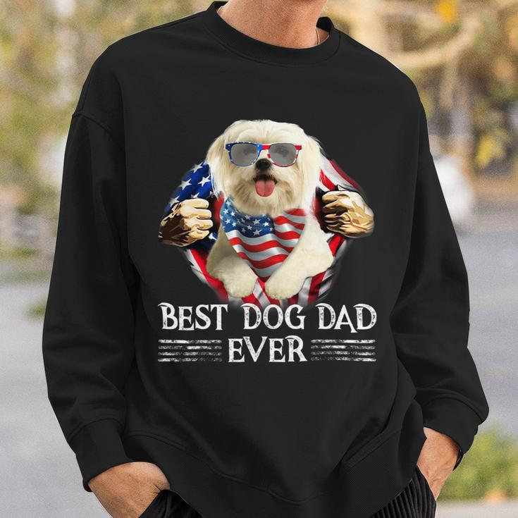 Dog Maltese Best Maltese Dad Ever American Flag 4Th Of July Gifts Men Sweatshirt Gifts for Him