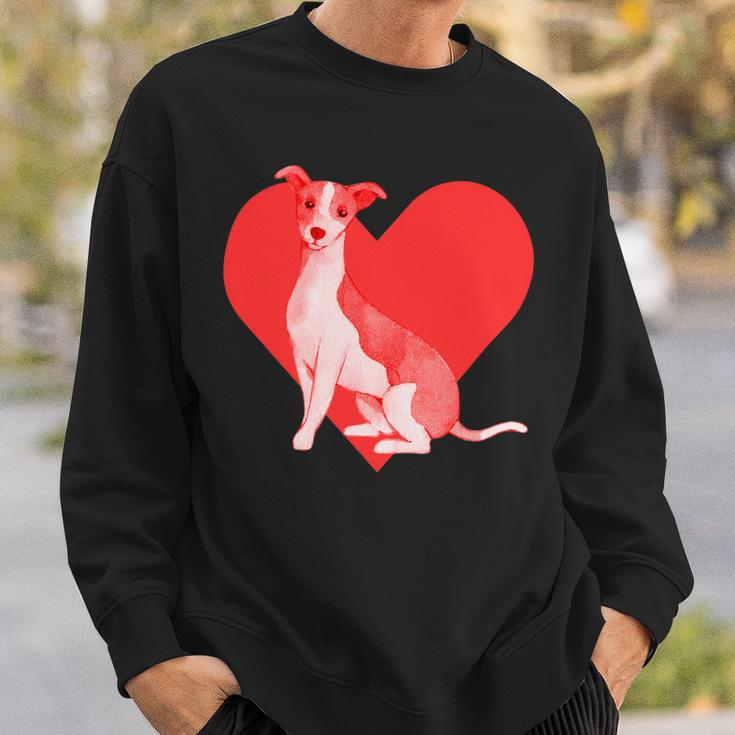 Dog Red Heart Italian Greyhound Sweatshirt Gifts for Him