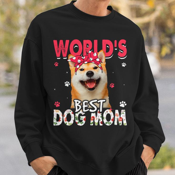 Dog Shiba Inu Womens Worlds Best Shiba Inu Dog Mom Funny Mothers Day Sweatshirt Gifts for Him