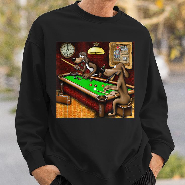 Dogs Playing Billiards Sweatshirt Gifts for Him