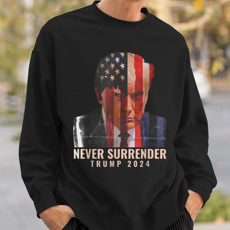 Donald Trump Never Surrender President 2024 Trump Shot Sweatshirt Gifts for Him