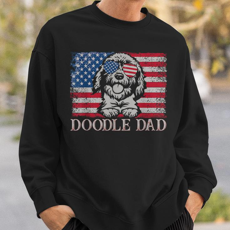 Doodle Dad Goldendoodle Dog American Flag 4Th Of July Gift For Mens Sweatshirt Gifts for Him