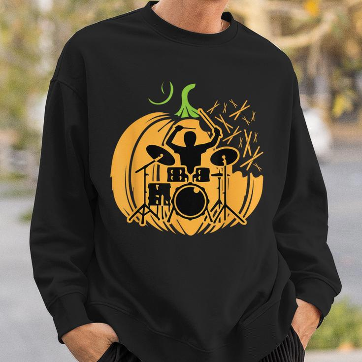 Drum-Mer Pumpkin Band Rock Music Lover Cool Musician Sweatshirt Gifts for Him