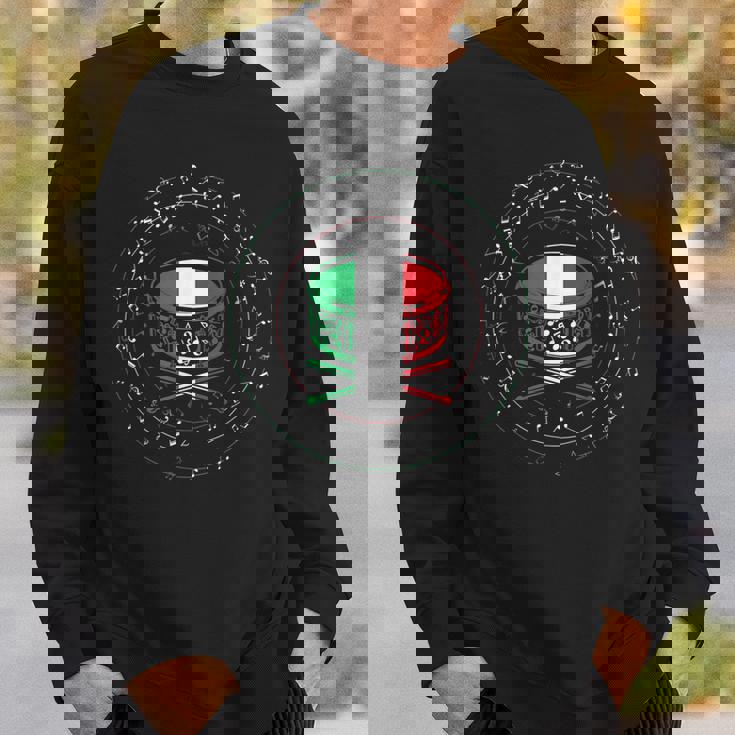 Drum Musician Music Lover Treble Clef Italian Drummer Sweatshirt Gifts for Him