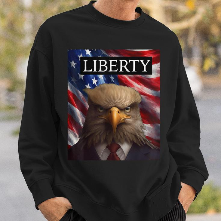 Eagle In A Suit American Flag - 4Th Of July Liberty Sweatshirt Gifts for Him