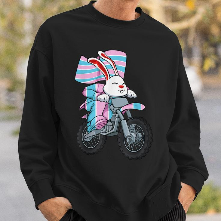 Easter Bunny Ridng Motorcycle Lgbtq Transgender Pride Trans Sweatshirt Gifts for Him