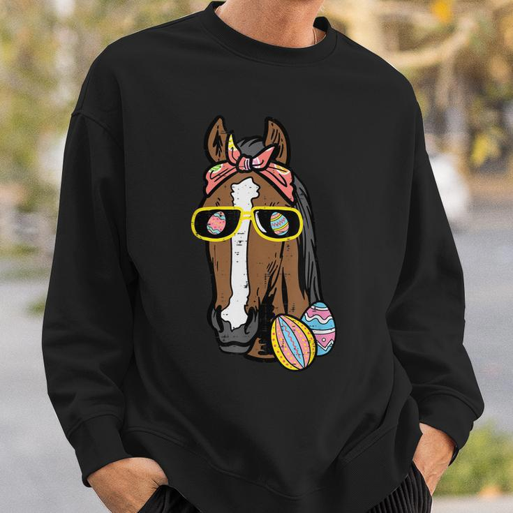 Easter Horse Face Cowgirl Equestrian Women Girls Kids N Sweatshirt Gifts for Him