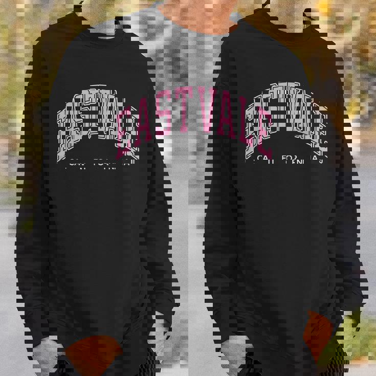 Eastvale California Ca Varsity Style Pink Text Sweatshirt Gifts for Him