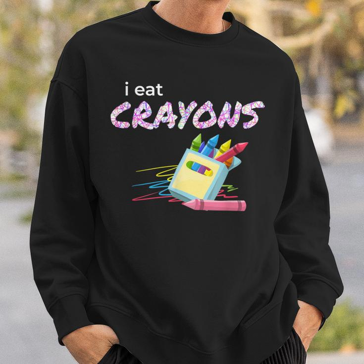 I Eat Crayons Child Colorist Artists Sweatshirt Gifts for Him