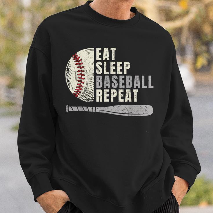 Eat Sleep Baseball Repeat Funny Baseball Player Baseball Funny Gifts Sweatshirt Gifts for Him