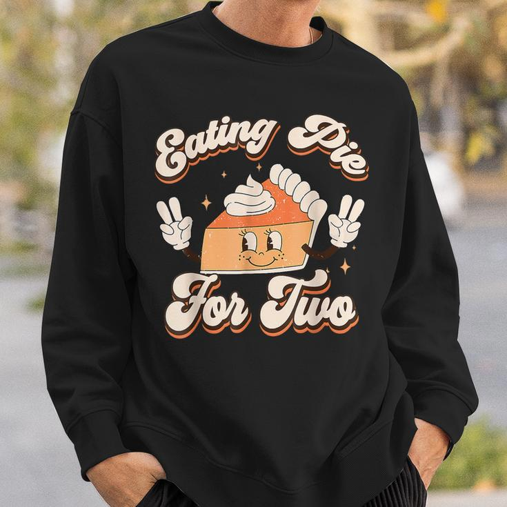Eating Pumpkin Pie For Two Thanksgiving Pregnancy Sweatshirt Gifts for Him