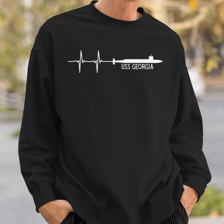Ekg Heartbeat Uss Georgia Ssgn729 Navy Submarine Sweatshirt Gifts for Him