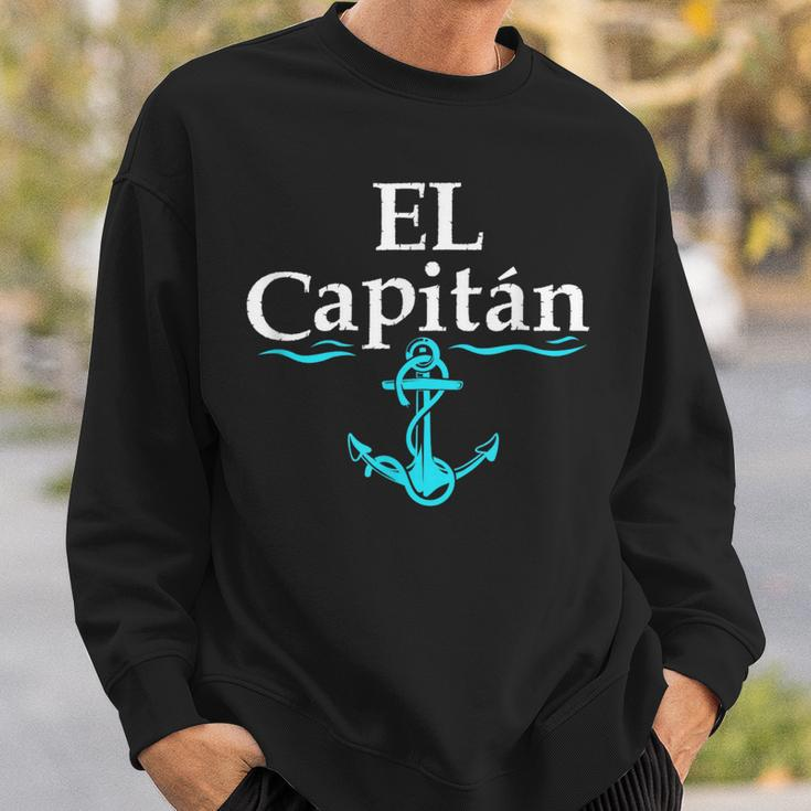 El Capitan Boat Captain Skipper Anchor Boating Sailing Sweatshirt Gifts for Him