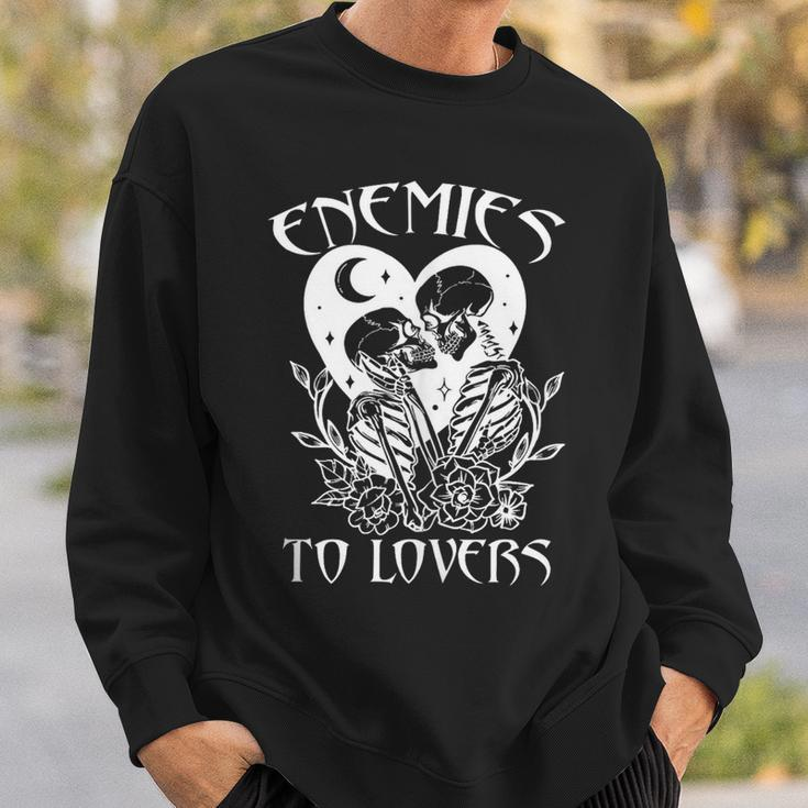 Enemies To Lovers Skeleton Bookish Romance Reader Book Club Sweatshirt Gifts for Him