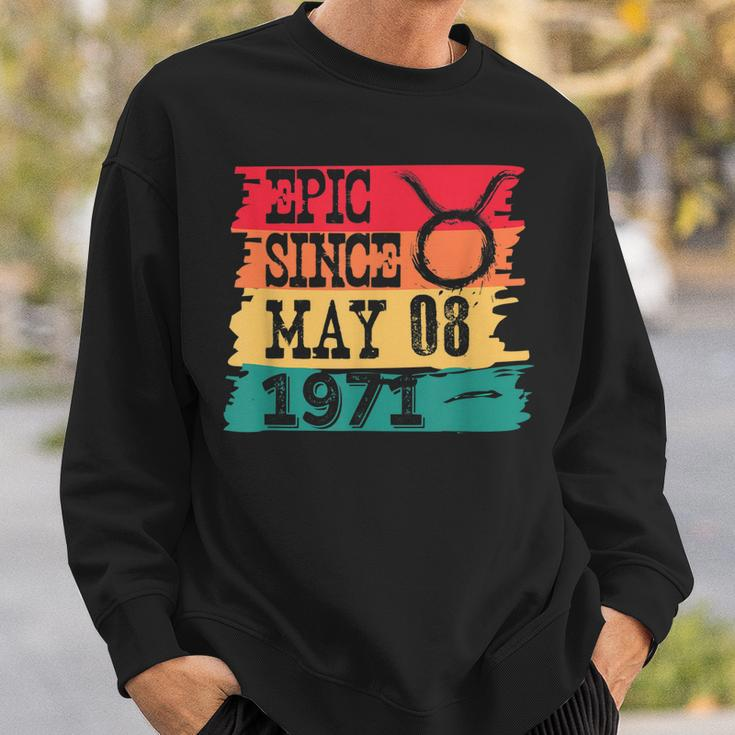 Epic Since May 08 Taurus Sign 1971 Birthday Retro Vintage Sweatshirt Gifts for Him