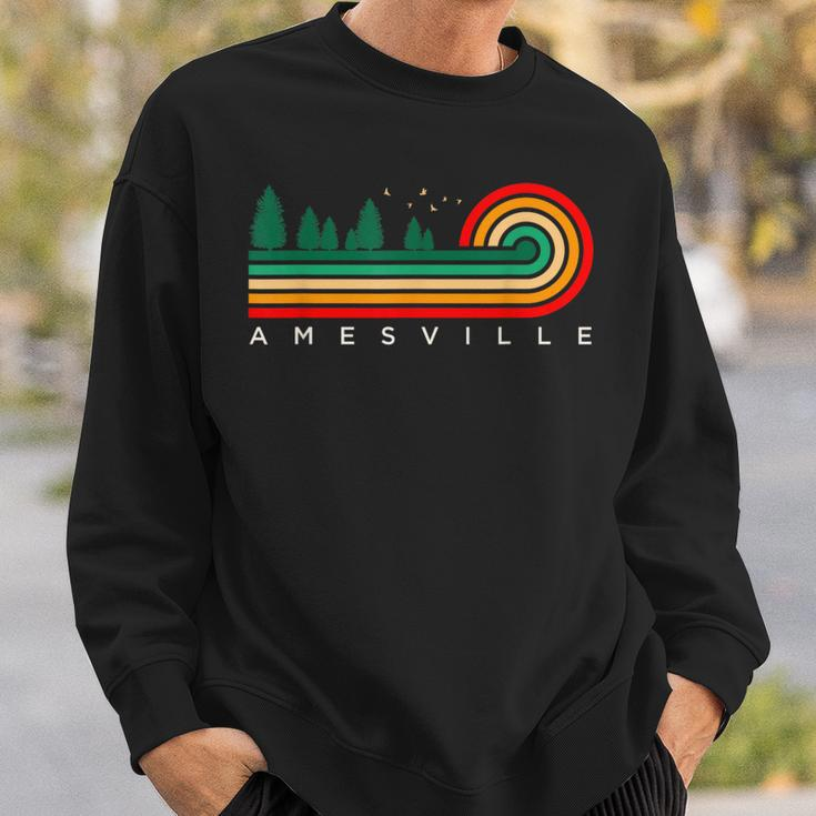 Evergreen Vintage Stripes Amesville Connecticut Sweatshirt Gifts for Him