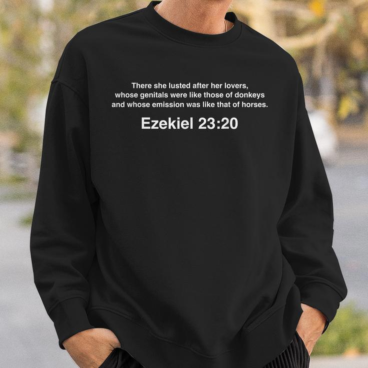 Ezekiel 2320 Graphic Bible Verse Religious Sweatshirt Gifts for Him