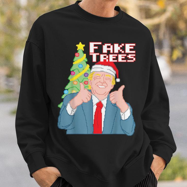 Fake Trees Us President Donald Trump Ugly Christmas Sweater Sweatshirt Gifts for Him